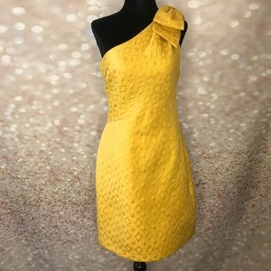 One shoulder midi dress with bow detail